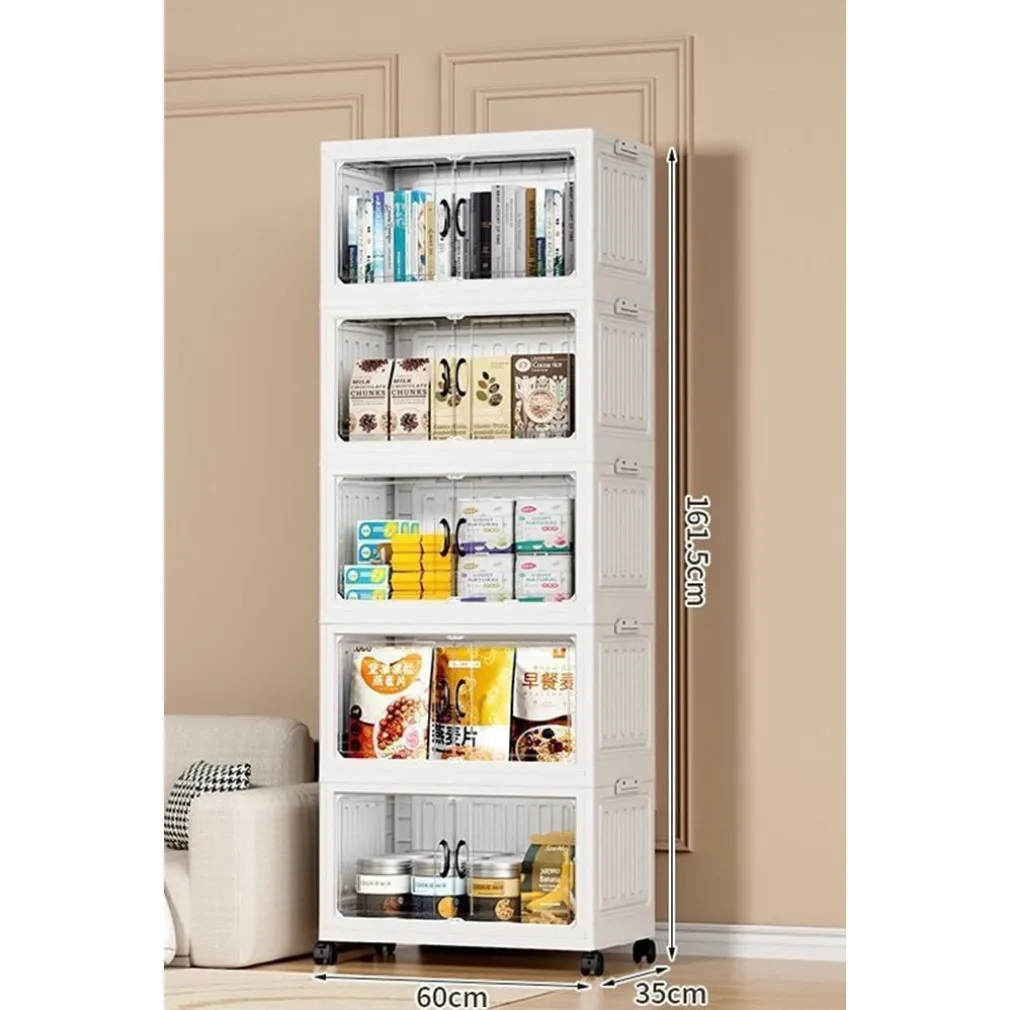 ARMADIETTO PIEGHEVOLE IN PLASTICA CON 4 RUOTE MOBILI CONTENITORI ORGANIZZAZIONE CASA UFFICIO