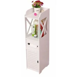 ARMADIETTO PORTAOGGETTI RIPIANI PORTA CARTA IGIENICA ORGANIZER DA BAGNO PER PICCOLI SPAZI