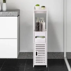 ARMADIETTO PORTAOGGETTI RIPIANI PORTA CARTA IGIENICA ORGANIZER DA BAGNO PER PICCOLI SPAZI