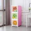 ARMADIO GUARDAROBA MODULARE PER BAMBINI A 3 SCOMPARTI A CUBO MOBILE CON ANTE DECORATE