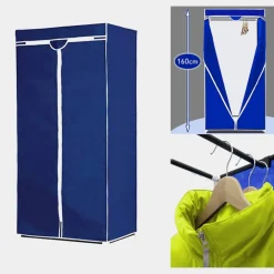 ARMADIO GUARDAROBA SALVASPAZIO CON COPERTURA 75X50X160CM ABITI VESTITI ORGANIZER