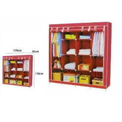 ARMADIO GUARDAROBA TESSUTO APPENDIABITI ACCIAIO SMONTABILE ABITI 4 ANTE