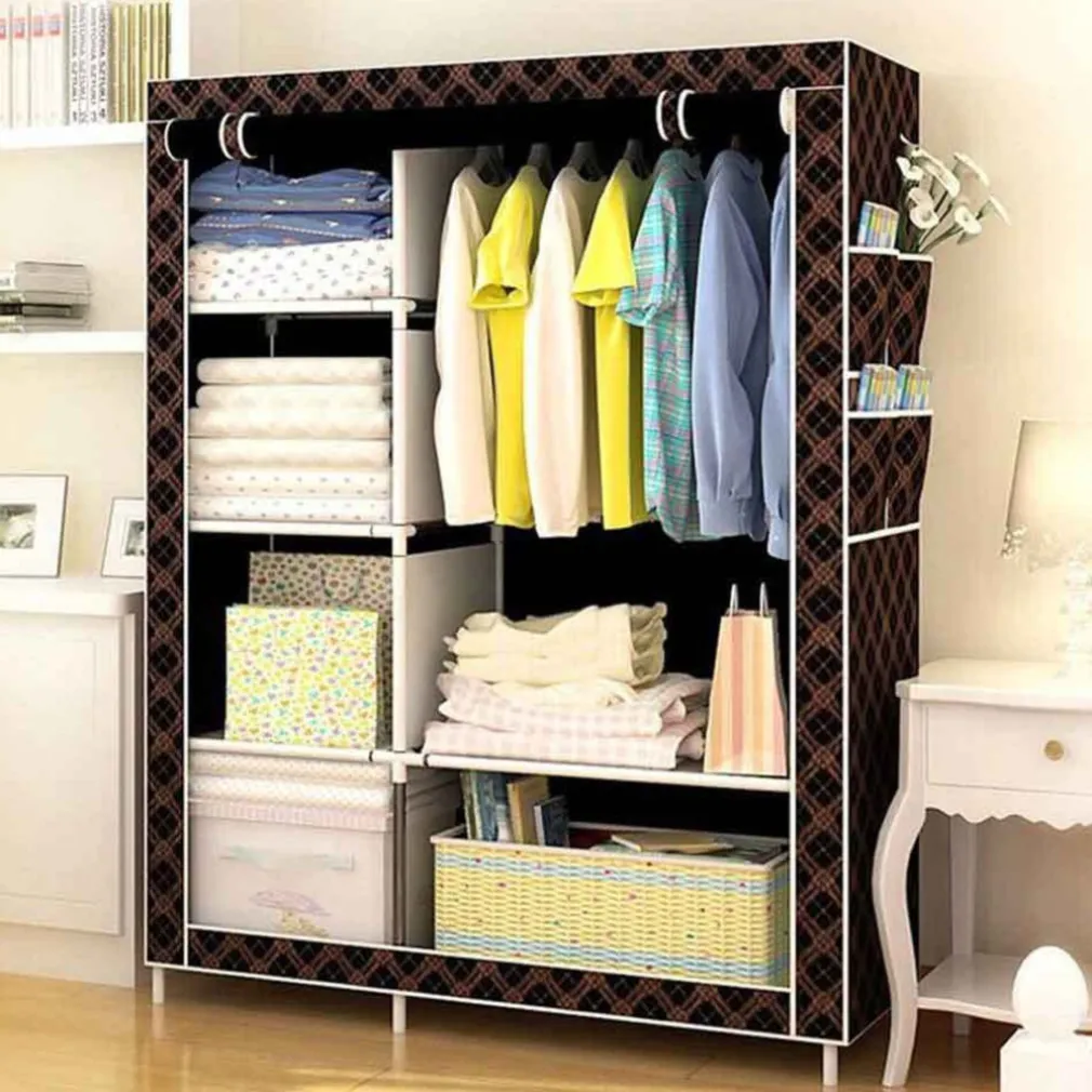 ARMADIO GUARDAROBA TESSUTO APPENDIABITI ACCIAIO SMONTABILE ABITI 2 ANTE