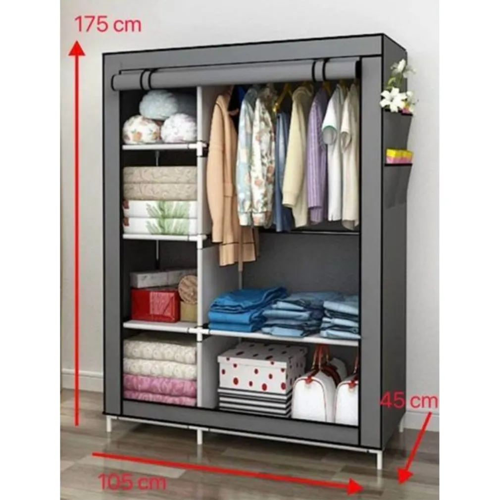 ARMADIO GUARDAROBA TESSUTO APPENDIABITI ACCIAIO SMONTABILE ABITI 2 ANTE