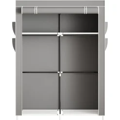 ARMADIO PORTATILE IN TELA ORGANIZER PIEGHEVOLE CON MENSOLE 2 BINARI PER APPENDERE VESTITI