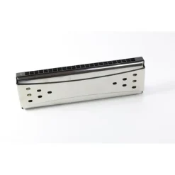 ARMONICA A BOCCA DIATONICA 24 FORI BLUES HARP CHIAVE REED ARGENTO IN DO E SOL +