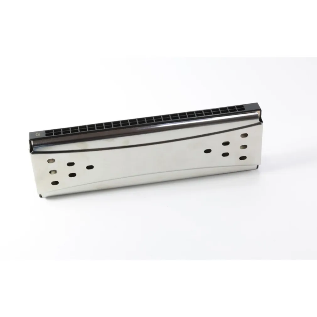 ARMONICA A BOCCA DIATONICA 24 FORI BLUES HARP CHIAVE REED ARGENTO IN DO E SOL +