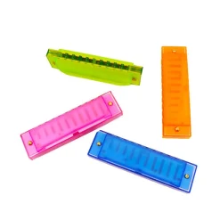 ARMONICA BOCCA PLASTICA COLORATA BAMBINI BIMBI SCUOLA MUSICA SUONI