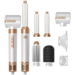 ASCIUGACAPELLI 7 IN 1 PROFESSIONALE SPAZZOLA AD ARIA CALDA ARRICCIACAPELLI VIAGGIO