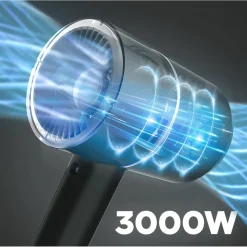 ASCIUGACAPELLI PHON PORTATILE DA VIAGGIO 3000 W 3 VELOCITÀ FUNZIONE CALDO / FREDDO