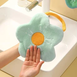ASCIUGAMANO A FIORE MORBIDO CORDINO PORTATILE ASSORBENTE PER BAGNO CUCINA BAMBINI 10776