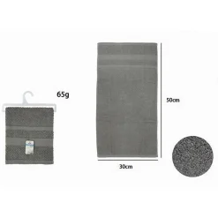 ASCIUGAMANO DA BAGNO OSPITE IN COTONE MORBIDA 30X50 CM 65 GR COLORE GRIGIO 79499