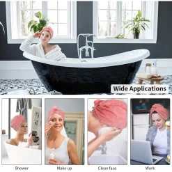 ASCIUGAMANO IN MICROFIBRA MORBIDA AD ASCIUGATURA RAPIDA TURBANTE PER CAPELLI CUFFIA