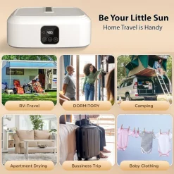 ASCIUGATRICE PORTATILE ELETTRICA CON TIMER SPEGNIMENTO AUTOMATICO 1200W ARIA CALDA