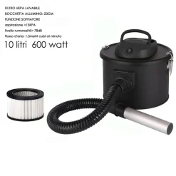ASPIRACENERE PROFESSIONALE DOPPIA FUNZIONE SOFFIATORE FILTRO HEPA LAVABILE 600W 10LT