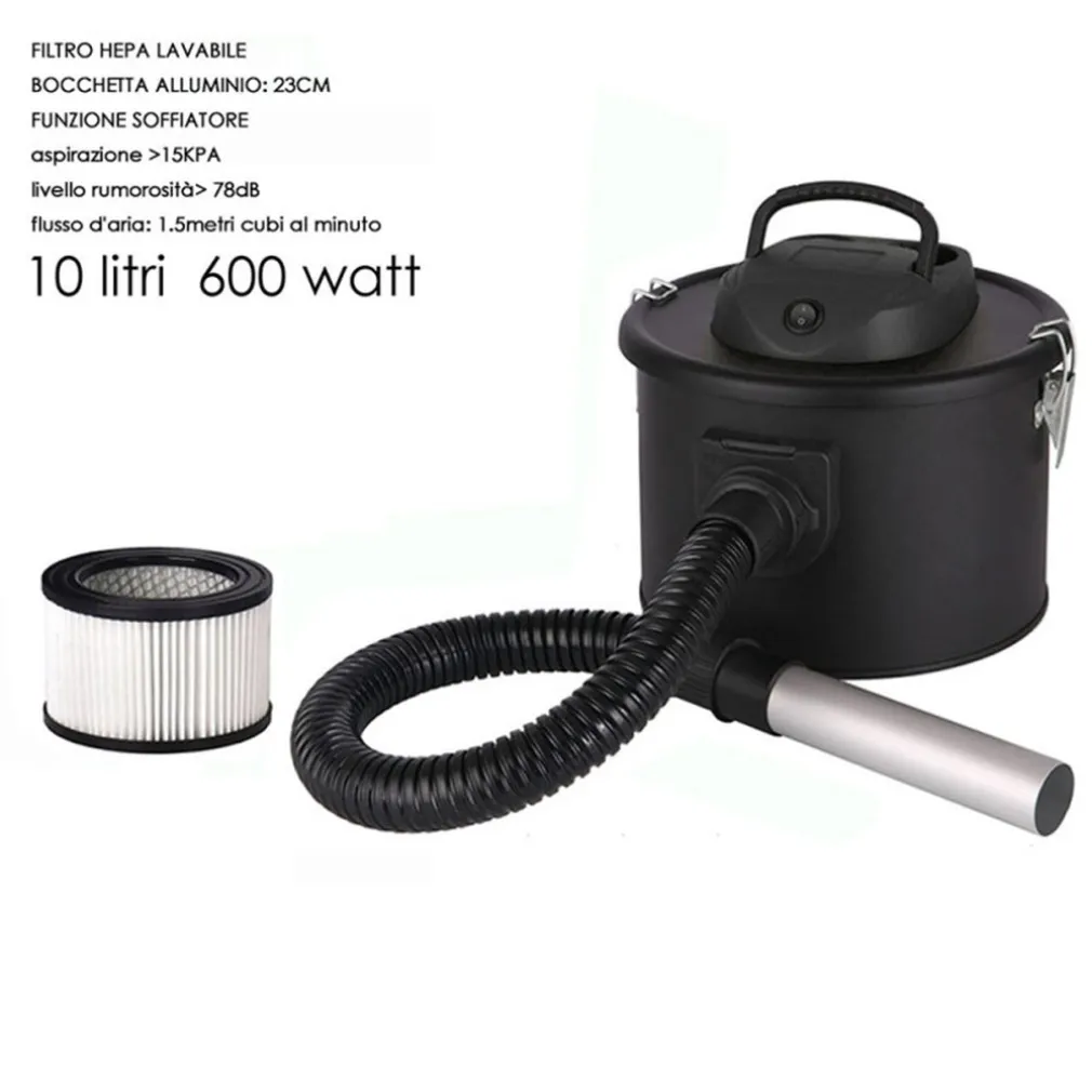ASPIRACENERE PROFESSIONALE DOPPIA FUNZIONE SOFFIATORE FILTRO HEPA LAVABILE 600W 10LT