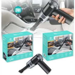 ASPIRAPOLVERE A PISTOLA 2 IN 1 CASA AUTO RICARICABILE USB CON LED 8 WATT CX-9532