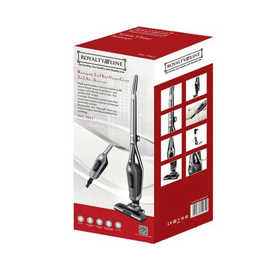ASPIRAPOLVERE ELETTRICO RICARICABILE 2 IN 1 SCOPA SENZA SACCO 14,8V ROYALTY LINE