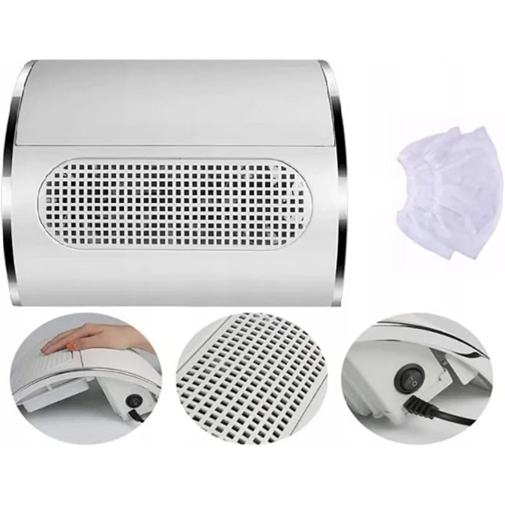 ASPIRAPOLVERE PROFESSIONALE PER UNGHIE 40 W ASPIRATORE PER MANICURE PEDICURE BIANCO