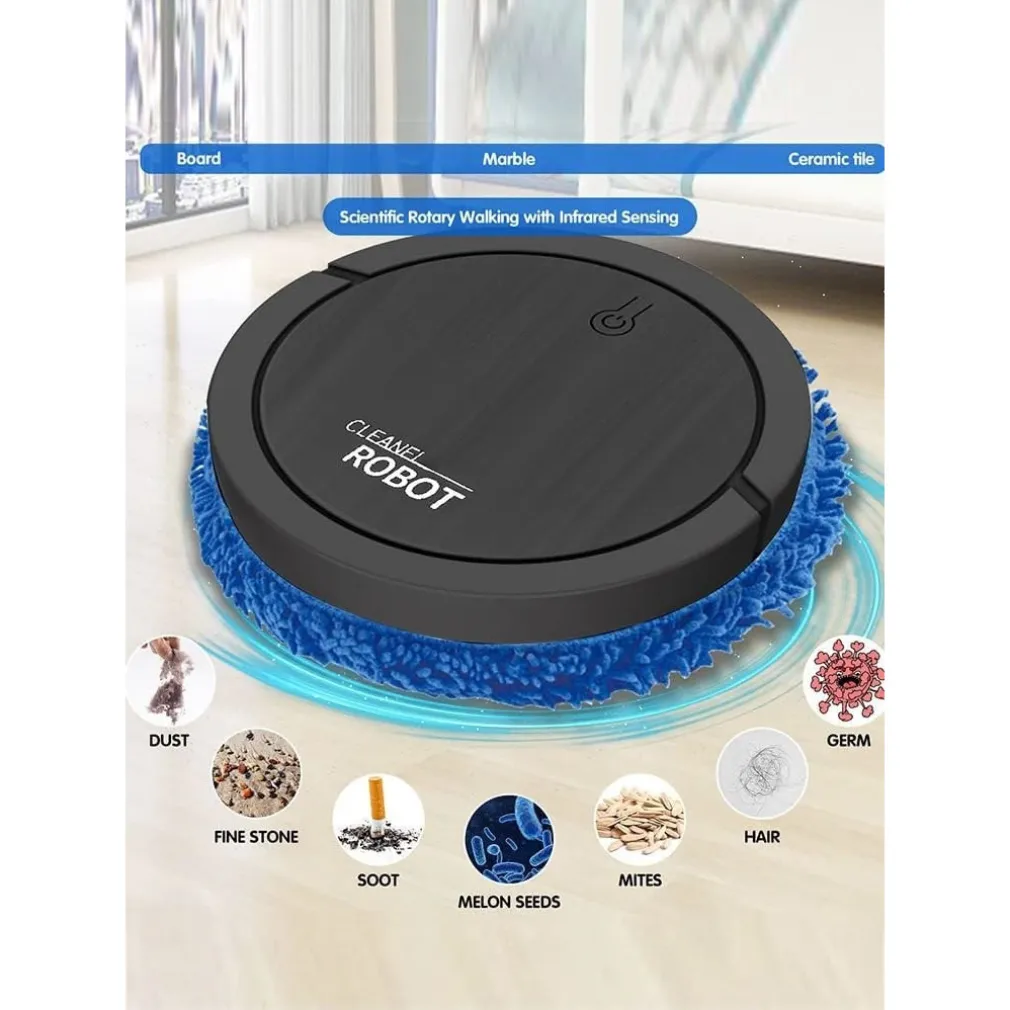 ASPIRAPOLVERE ROBOTICO SILENZIOSO CON MOCIO PULIZIA PELI ANIMALI IMPRONTE SPORCHE