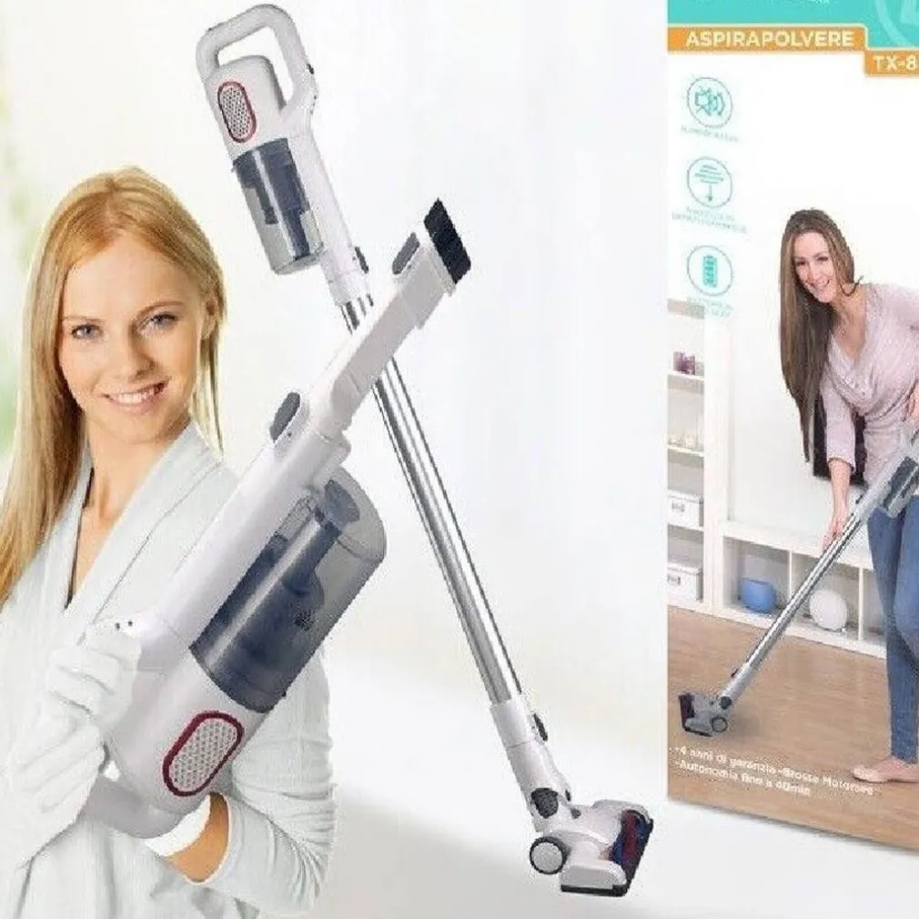 ASPIRAPOLVERE SENZA FILI TX-8253 PORTATILE CICLONICO 120 W BATTERIA DA 2200 MAH