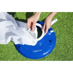 ASPIRATORE FOGLIE DETRITI PULIZIA PER PISCINA AQUASUCTION CON RUOTE SPAZZOLE 8 GETTI 58657