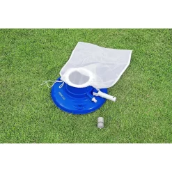 ASPIRATORE FOGLIE DETRITI PULIZIA PER PISCINA AQUASUCTION CON RUOTE SPAZZOLE 8 GETTI 58657