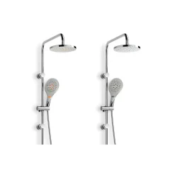 ASTA SALISCENDI CROMATA COLONNA DOCCIA SOFFIONE FISSO DOCCETTA CON SALISCENDI