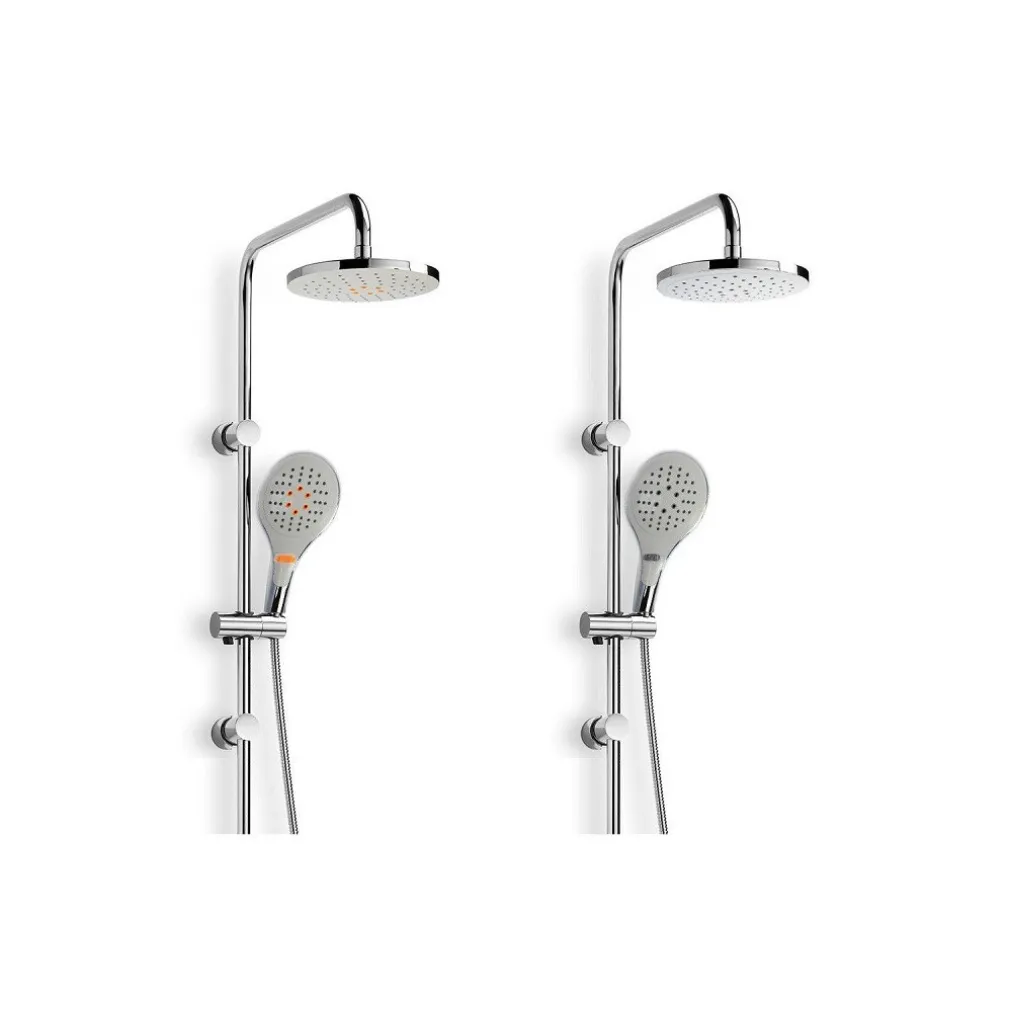 ASTA SALISCENDI CROMATA COLONNA DOCCIA SOFFIONE FISSO DOCCETTA CON SALISCENDI