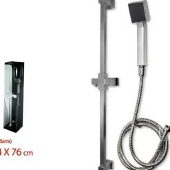 ASTA SALISCENDI CROMATO PER DOCCIA SOFFIONE DOCCETTA 1 GETTO LACCIO 1,5MT