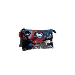 Astuccio 3 Posti Chiusura Zip Portapenne Matite Pvc Neceser Batman VS Superman