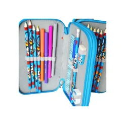 Astuccio a 3 Zip Disney Mickey Mouse con Accessori per la Scuola e il Disegno