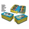 ASTUCCIO COMPLETO 3 SCOMPARTI ZIP DONUTS BTS PORTAPASTELLI PENNARELLI SCUOLA