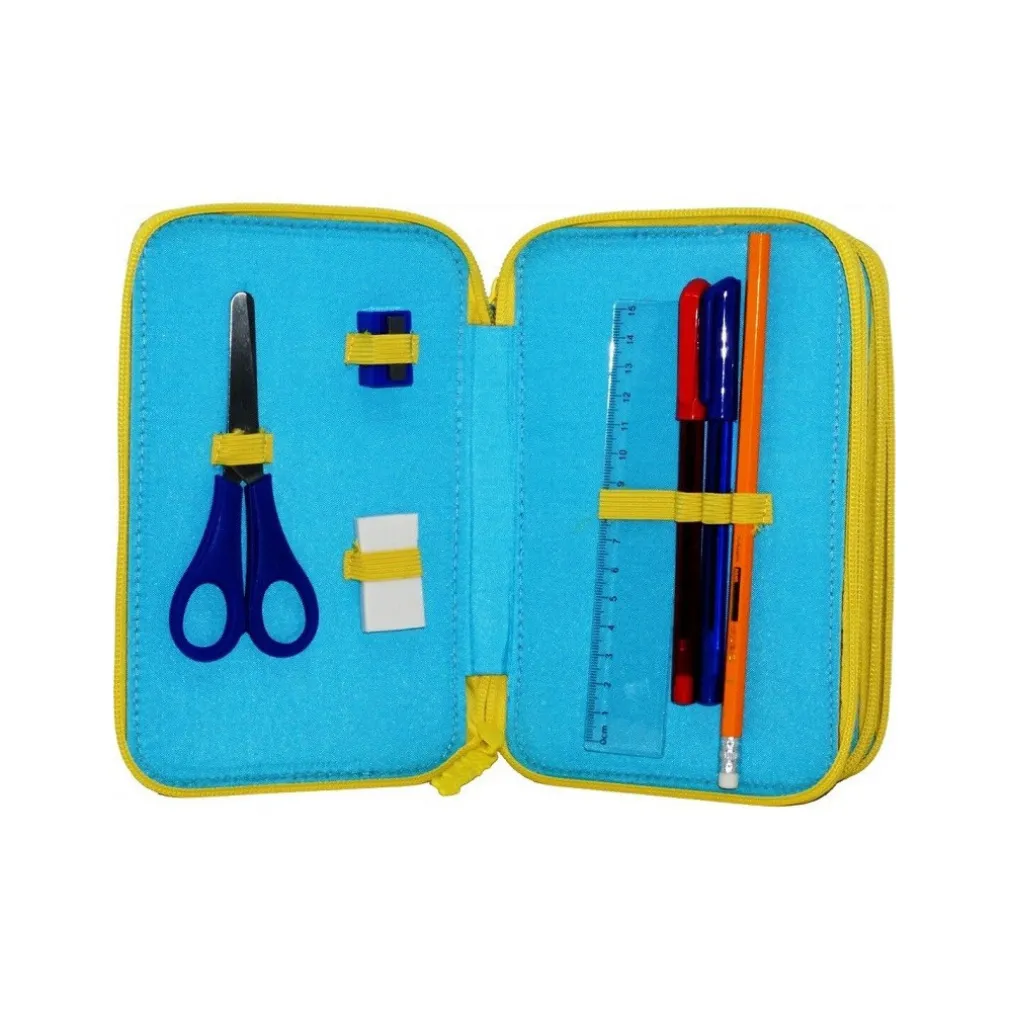 ASTUCCIO COMPLETO 3 SCOMPARTI ZIP DONUTS BTS PORTAPASTELLI PENNARELLI SCUOLA