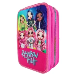 ASTUCCIO CORREDO 3 ZIP RAINBOW HIGH CON PENNA FRIXION SCUOLA PORTA PASTELLI