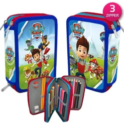 Astuccio Paw Patrol Pets 3 ZIP Triplo Scomparto Accessoriato Scuola Bambini