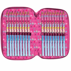 ASTUCCIO PORTAPASTELLI SCUOLA 3 ZIP PRINCIPESSE CENERENTOLA ACCESSORIATO PENNERELLI
