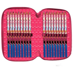 ASTUCCIO PORTAPASTELLI SCUOLA 3 ZIP FROZEN ACCESSORIATO CON PASTELLI PENNARELLI