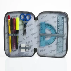 ASTUCCIO PORTAPASTELLI TRIPLO YORK BLU NAVY BE SMART PORTAPENNE ACCESSORI SCUOLA