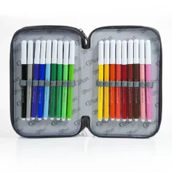 ASTUCCIO PORTAPASTELLI TRIPLO YORK BLU NAVY BE SMART PORTAPENNE ACCESSORI SCUOLA