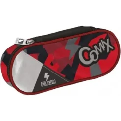 ASTUCCIO PORTAPENNE OVALE COMIX FLASH ORGANIZZATO IN POLIESTERE ACCESSORI SCUOLA