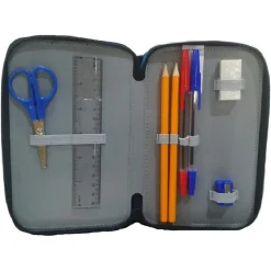 ASTUCCIO SCUOLA NAPOLI AZZURRI PARTENOPEI MULTISCOMPARTO 3 ZIP PENNARELLI GIOTTO