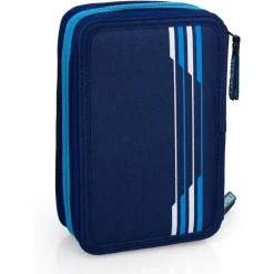 ASTUCCIO SCUOLA NAPOLI AZZURRI PARTENOPEI MULTISCOMPARTO 3 ZIP PENNARELLI GIOTTO