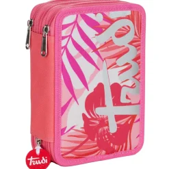 ASTUCCIO SCUOLA TRIPLO TRUDI FENICOTTERO SCUOLA COMPLETO PORTAPASTELLI ROSA