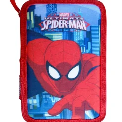ASTUCCIO SPIDERMAN MARVEL 3 ZIP 20x13x6.5CM UOMO RAGNO ACCESSORIATO SCUOLA BAMBINI