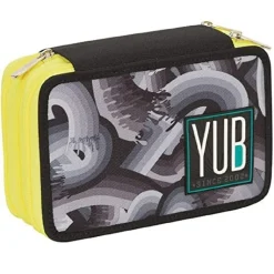 ASTUCCIO TRIPLO 3 CERNIERE YUB MURALES BLACK ACCESSORIO SCUOLA PORTAPASTELLI