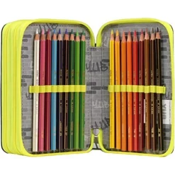 ASTUCCIO TRIPLO 3 CERNIERE YUB MURALES BLACK ACCESSORIO SCUOLA PORTAPASTELLI