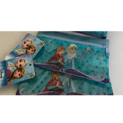 ASTUCCIO ZIP PORTAPASTELLI FROZEN ANNA E ELSA PORTAPENNE PORTA TRUCCO SCUOLA