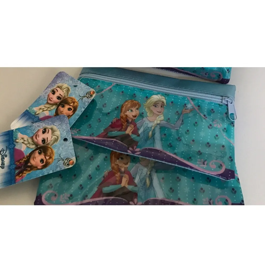 ASTUCCIO ZIP PORTAPASTELLI FROZEN ANNA E ELSA PORTAPENNE PORTA TRUCCO SCUOLA
