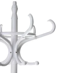 ATTACCAPANNI APPENDIABITI A PIANTANA IN LEGNO 12 GANCI COLORE BIANCO 51X51X184CM